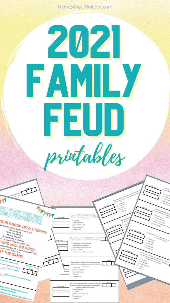 These 2021 Family Feud printables are JUST what we need for our party!