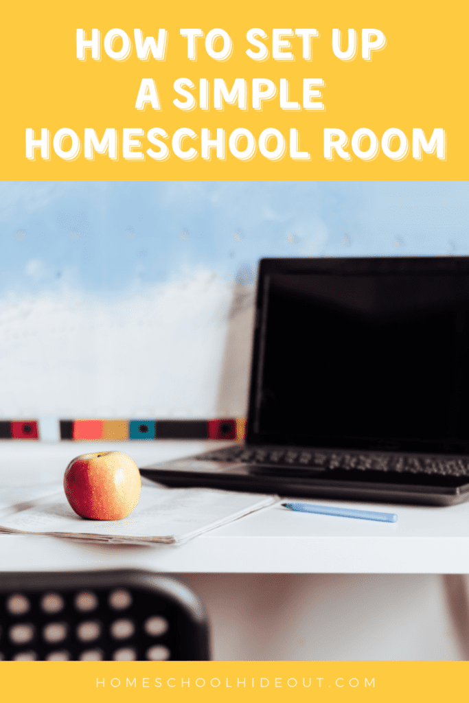Love these ideas for a simple homeschool room!