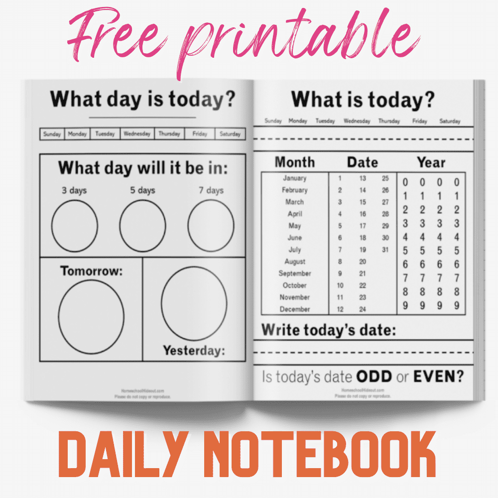 Holy smokes! This daily printable homeschool notebook is FREE and I just paid WAY too much for a similar one. I LOVE the sign language and continents in here. So cool!
