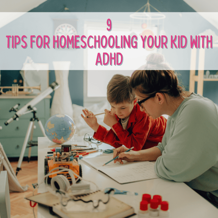 Homeschooling a kid with ADHD can be challenging but these tips can help!